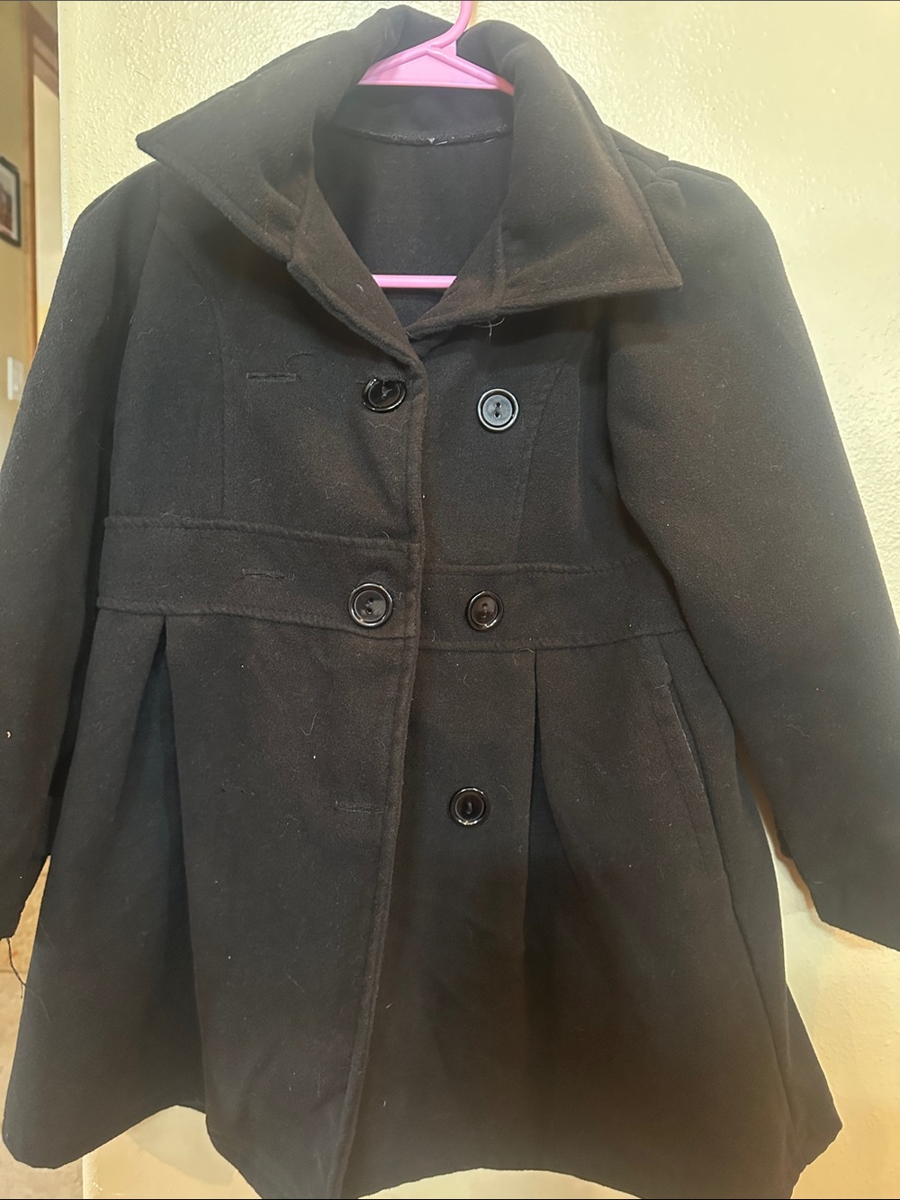 Girls adorable dress coat. 7/8.  Worn once. Solid Black
